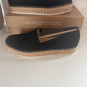 Black Espadrille Slip-On Shoes